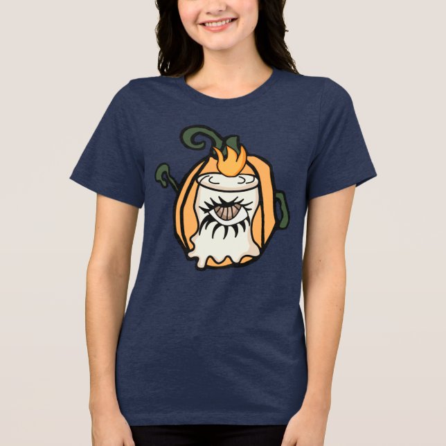 En Retro Woods Pumpkin's Spooky Öga T Shirt (Framsida)