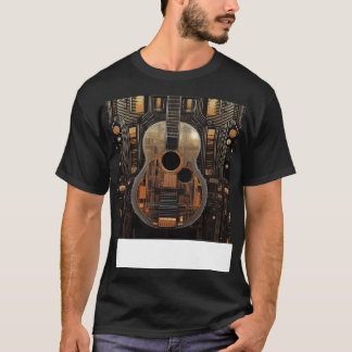 En RetroFuturist-Tittar akustiskt gitarr T Shirt