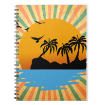 En retrosolnedgång med träd