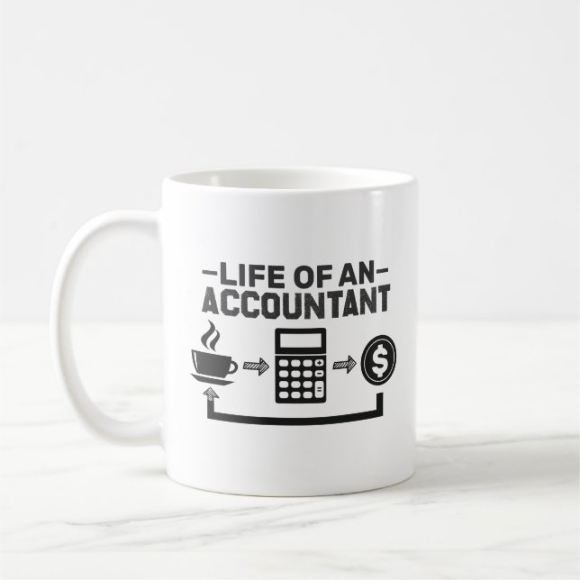 En revisors, en finansrevisors liv kaffemugg (Vänster)