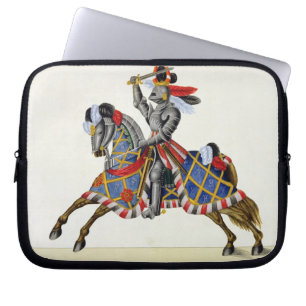 En riddare på en turnering, pläterar från 'en laptop sleeve