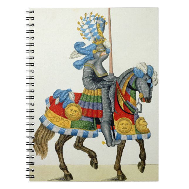 En riddare på hans långt till en turnering, anteckningsbok (Framsidan)