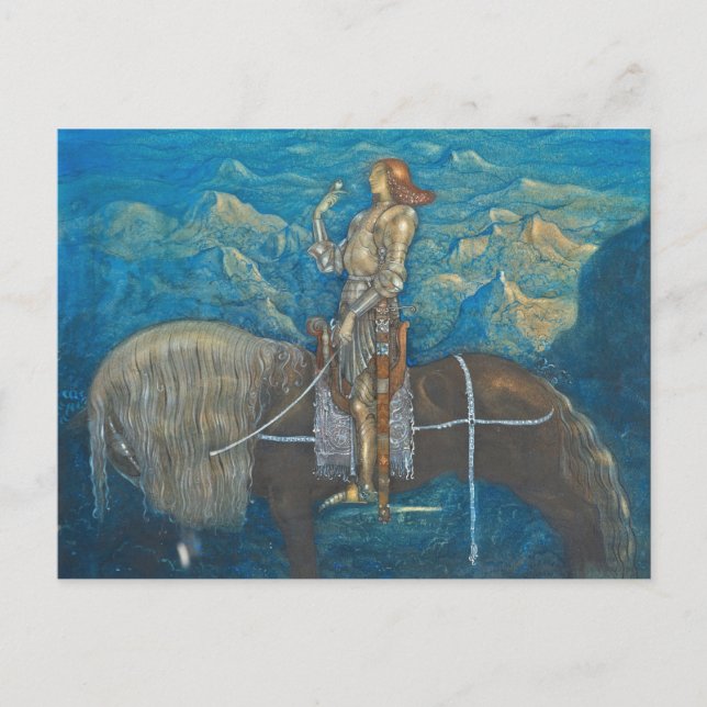 En Riddare Red Fram John Bauer Vykort (Framsida)