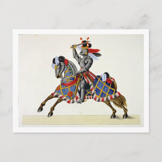 En riddare vid en turnering, plåt från A History o Vykort (Framsida)