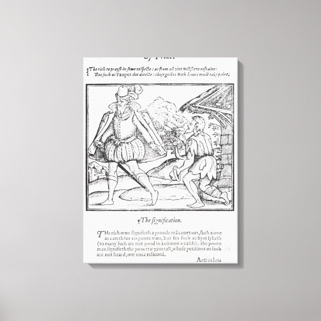 En Rik Man snurrar en grodd Beggar Canvastryck (Framsida)