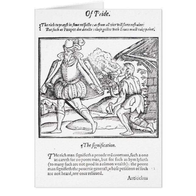 En rikeman Spurns en trasig tiggare Hälsningskort (Framsidan)