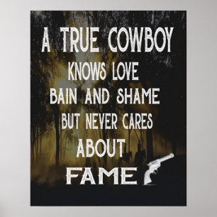 En riktig cowboy som säger canvas poster