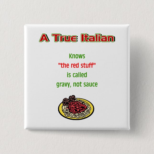 En riktig italienare klämmer fast knapp (Framsida)