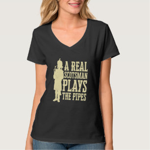En riktig skotte spelar säckpipor säckpipa t shirt