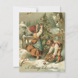 En riktigt glad jul i vintage-stil julkort