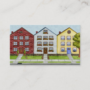 En ro av hus profilerar kortet visitkort