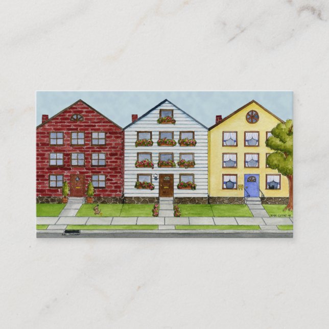 En ro av hus profilerar kortet visitkort (Framsida)