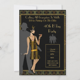 En roande tjugotalsfest, gangster Flapper Deco Inbjudningar