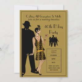 En roande tjugotalsfest, gangster Flapper Deco Inbjudningar