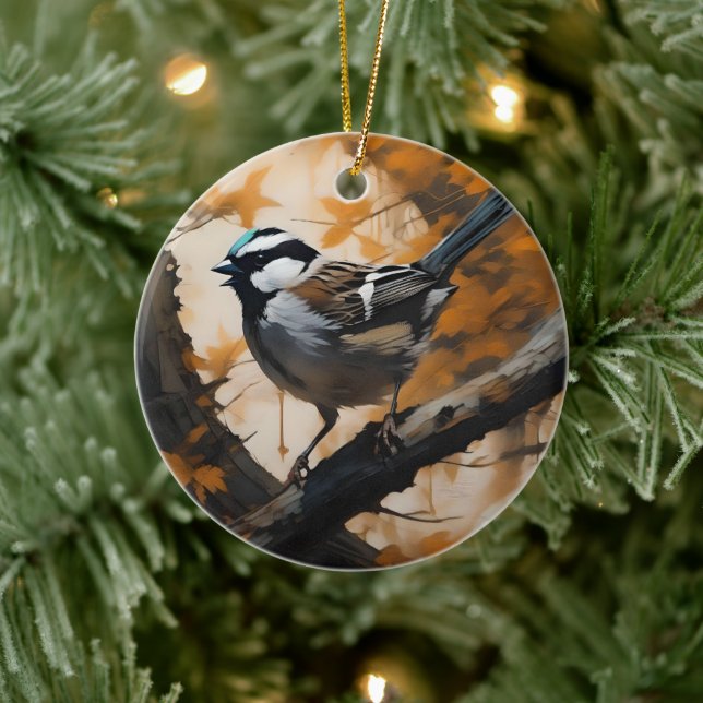 En Robin's Sergranat i Canopy. Julgransprydnad Keramik (Träd)