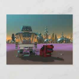 En robot och hans hundvykort vykort