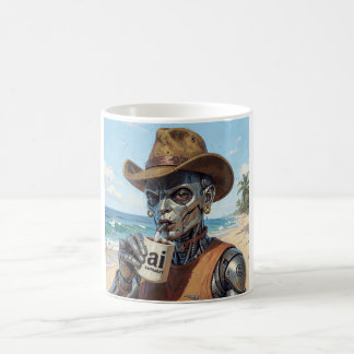 en robotcowboy kaffemugg