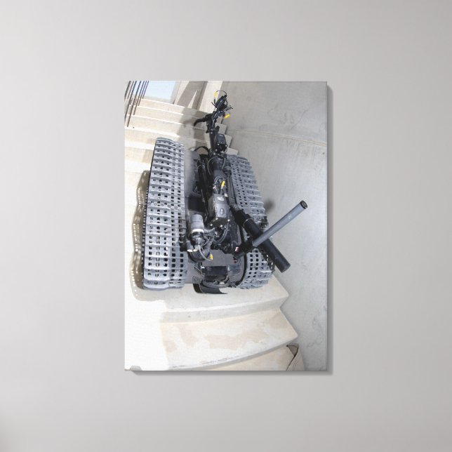 En robotenhet på Talon 3B som klättrar på en stai- Canvastryck (Framsida)