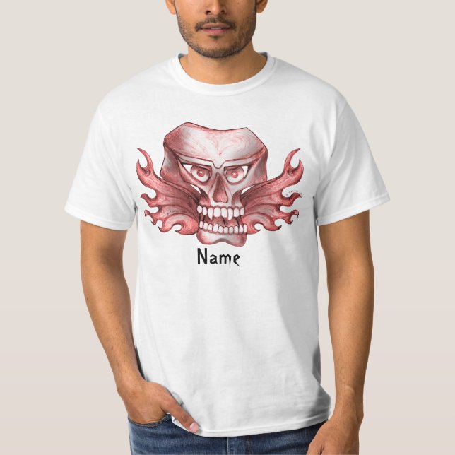 En Rock Skalle Biker T-Shirt (Framsida)