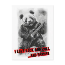 En Rocker Panda spelar Elgitarr på en