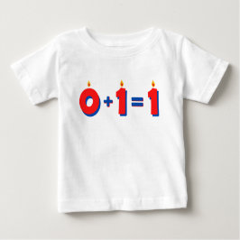 En röd 1-års födelsedags babyflicka pojke t-shirt