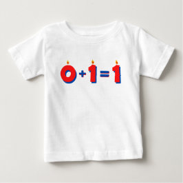 En röd 1-års födelsedagsbaby flicka pojke t-shirt