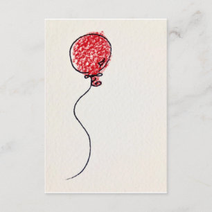 En röd ballong-kort inbjudningar