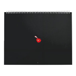 en röd blomma med svart bakgrund kalender