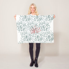 en röd blomma på en svart bakgrund fleecefilt