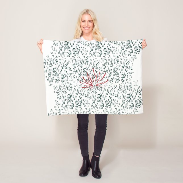 en röd blomma på en svart bakgrund fleecefilt (På plats)