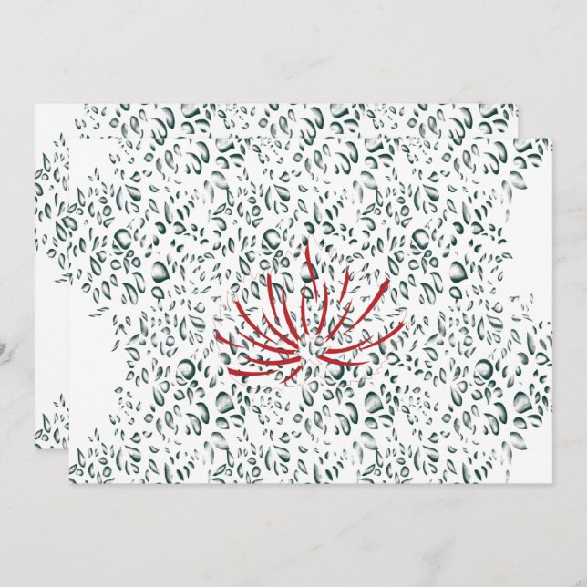 en röd blomma på en svart bakgrund inbjudningar (Fram/baksida)