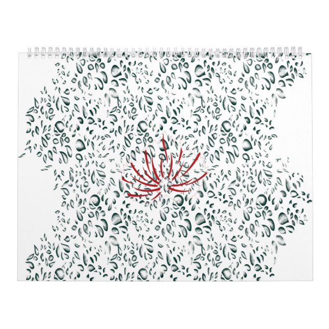 en röd blomma på en svart bakgrund kalender (Omslag)