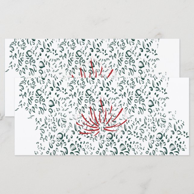 en röd blomma på en svart bakgrund meny (Fram/baksida)