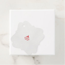 en röd blomma på vit bakgrund gåvor etiketter