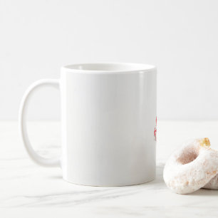 en röd blomma på vit bakgrund kaffemugg