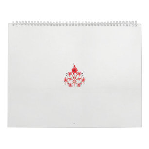 en röd blomma på vit bakgrund kalender