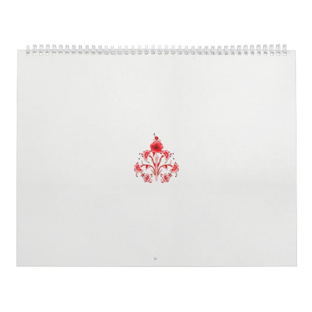 en röd blomma på vit bakgrund kalender (Omslag)