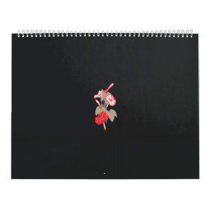 en röd blomma på vit bakgrund kalender