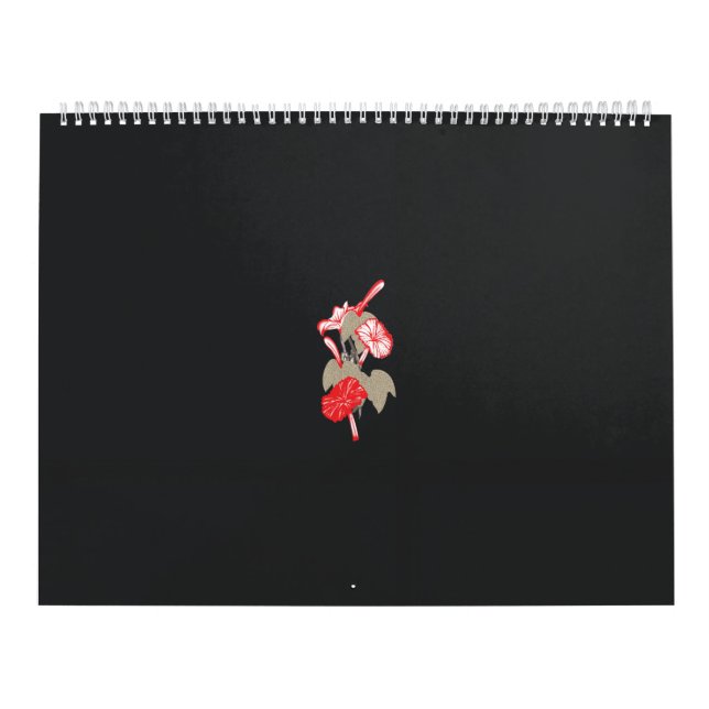 en röd blomma på vit bakgrund kalender (Omslag)