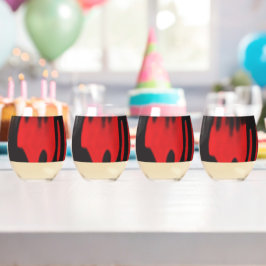 En röd grafik med fetstilt geometrisk form