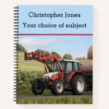 En röd Grays Linkon-traktor och släpvagn, ditt nam