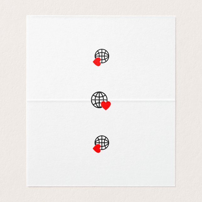 En röd hjärtsymbol skapad med jämna, feta linjer kort (Insida ovikt)