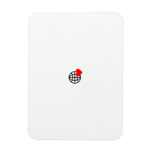 En röd hjärtsymbol skapat med ett jämnt, fetstilt magnet
