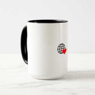 En röd hjärtsymbol skapat med ett jämnt, fetstilt mugg