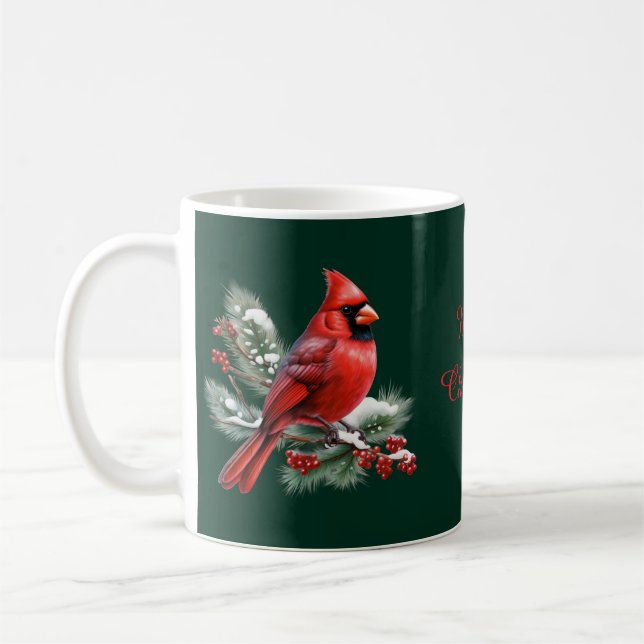 En Röd Kardinal Kaffemugg (Vänster)