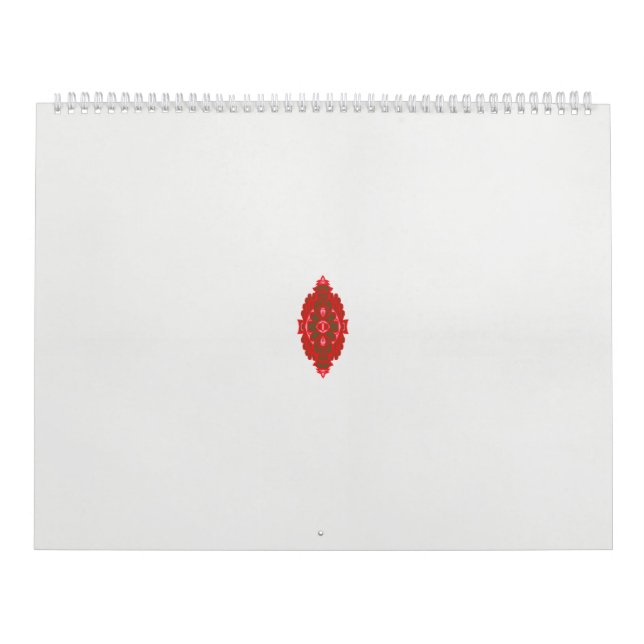 en röd och brun design på vit bakgrund kalender (Omslag)