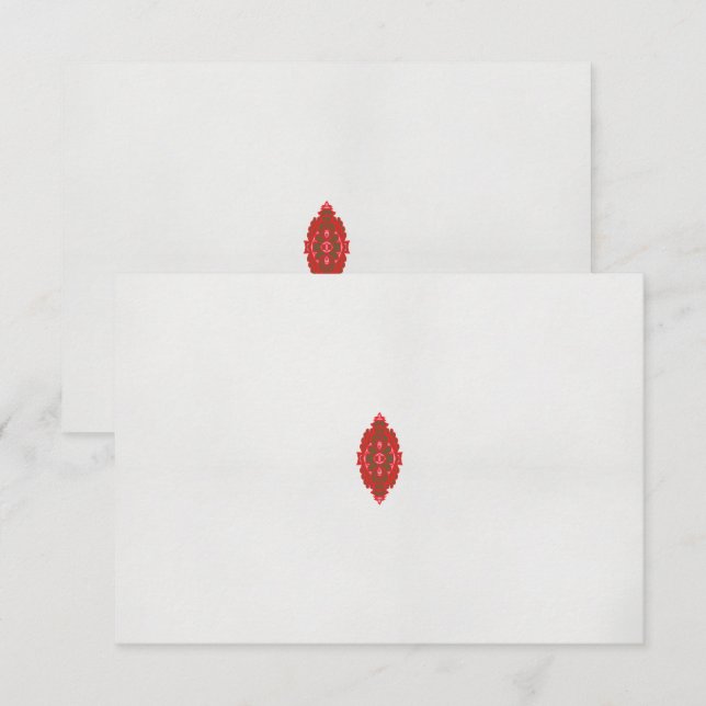 en röd och brun design på vit bakgrund tack kort (Fram/baksida)