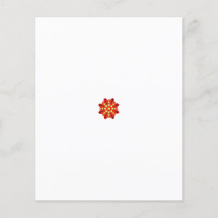 en röd och gult blomma med svarta prickar flygblad