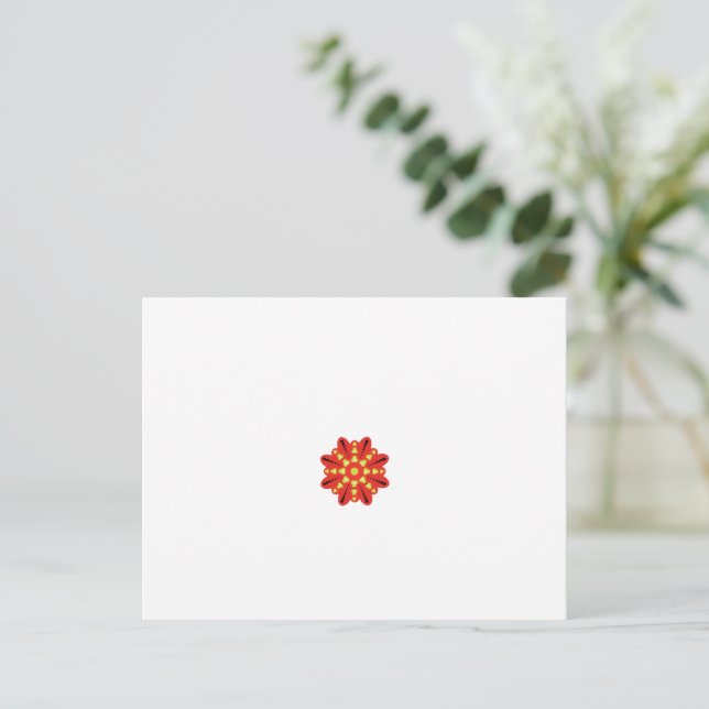 en röd och gult blomma med svarta prickar vykort (Stående Fram)