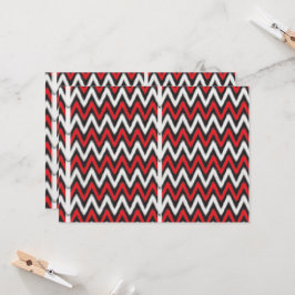 en röd och svart zigzag mönster på en vit bakgrupp inbjudningar